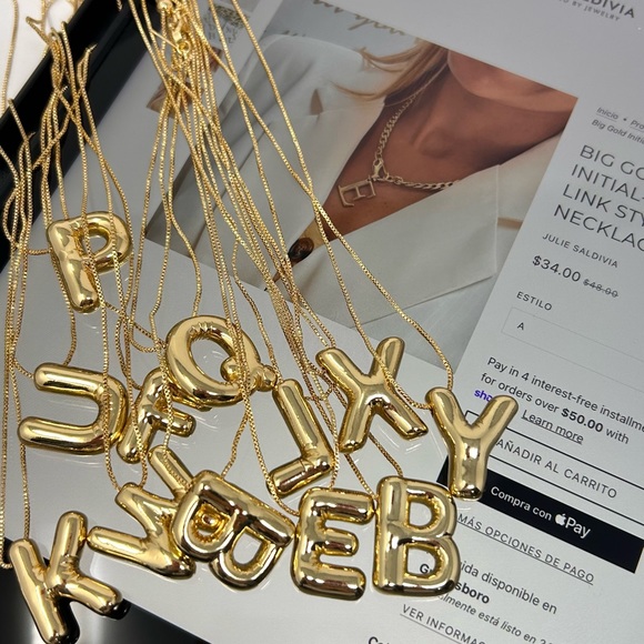 Balloons Initial Gold plated 18k Necklaces - Picture 2 of 2